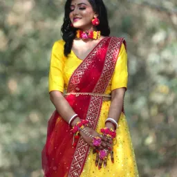Net Embroidered Red Women Dupatta-4