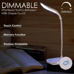 akr Powerful Rechargeable Emergency Table Lamp (White)_227 Study Lamp image 3