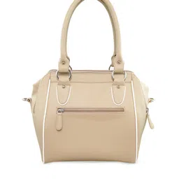 FLYING BERRY Beige PU Structured Handheld Bag with Quilted image 4