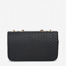 FARGO Black PU Structured Sling Bag with Quilted image 4