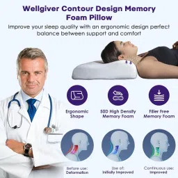 evagrow plus Orthopedic Memory Foam Pillow Memory Foam Solid Orthopaedic Pillow Pack of 1 image 2