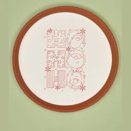 Terracotta Wall Plate with Christmas - HO HO HO-29