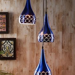 KINIS Modern and Unique Style Blue & Gold-Toned Aluminium Quirky Ceiling Lamp-14