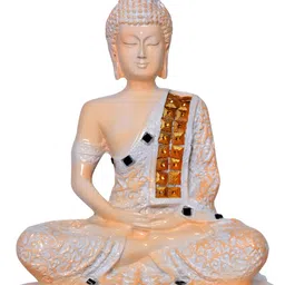 Aura Peachn Colored & White Buddha Idol Showpiece-picture-31