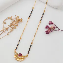 TKRB SALES Gold Plated Artificial Stones Studded And Beaded Mangalsutra-picture-20