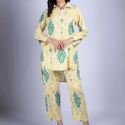 HUE & HIDE Printed Cotton Tunic With Trousers Co-Ords-image-22
