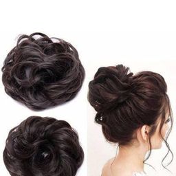 D-Divine Halo Curly Bun Hair Extension- Brown - 5 Inch-image-92