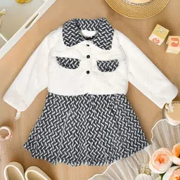 Bella Moda Girls Long Sleeves Woollen Fit & Flare Dress-image-54