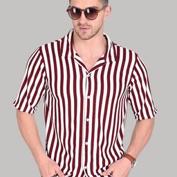 TRAQUILA Men Comfort Multi Stripes Opaque Striped Casual Shirt-image-12
