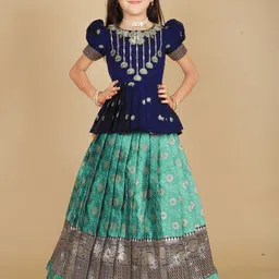 FELIZ THE DESIGNER STUDIO Girls Embroidered Thread Work Ready to Wear Lehenga &-22