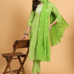 PCH Women Green Kurta Sets-image-72