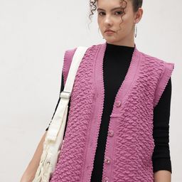 The Roadster Life Co. Women Self Design Longline Cardigan-picture-7