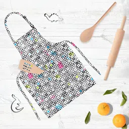 ArtzFolio Black & White Printed Cotton Apron-image-60