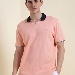 Allen Solly Men Solid Polo Collar Cotton T-shirt-image-89