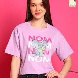 Dreambe Women Pack of 2 Graphic Printed Round Neck Cotton Boxy T-shirts-picture-0