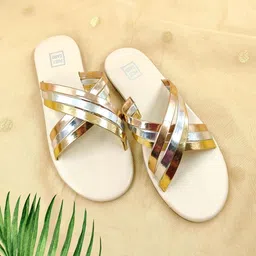 POSTCARD Women Printed Open Toe Flats with Tassels-65