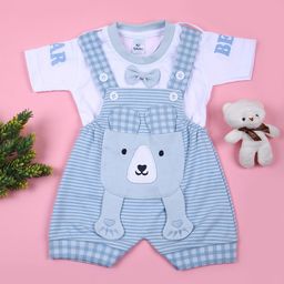 V-Mart Infant Boys Printed Cotton Dungaree with T-Shirt-picture-35