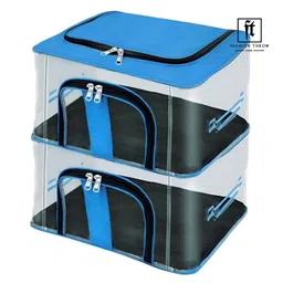 Fashion Throw Blue Set of 2 Super Strong Drawer Organiser Organisers-17