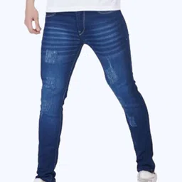 COMFITS Men Classic Slim Fit Mildly Distressed Light Fade Stretchable Jeans-picture-48