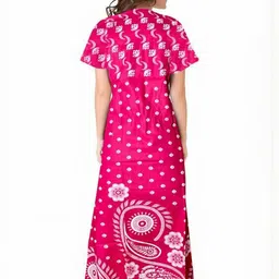 AAKARSHANA CREATION Pink Pure Cotton Maxi Printed Nightdress-picture-15