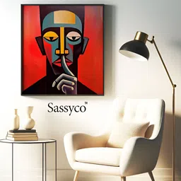 Sassyco Red & Black Canvas Abstract Wall Paintings-image-50
