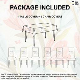 Cortina Set Of 7 Beige & Red Printed Table & Chair Covers image 4