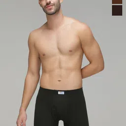 AMUL COMFY Pack Of 3 Pure Cotton Mid Rise Long Trunks - AC-FCTRIE-CB-OG-LB-4XL-3PC-image-55