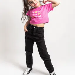 Nauti Nati Girls Printed Bio Finish T-shirt-image-94