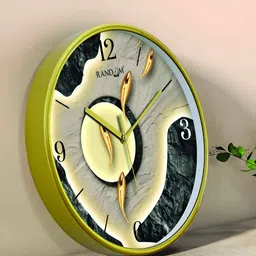 RANDOM Green & Grey Printed Contemporary Round Analogue Wall Clock-14