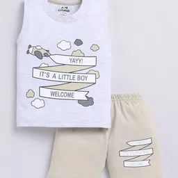 Cutopies Unisex Kids Pure Cotton Printed T-shirt With Shorts-picture-26