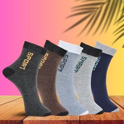 MJE Unisex Pack Of 5 Printed Anti-Odour Ankle-Length Socks-picture-29