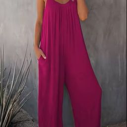 KPOP Women Shoulder Straps Solid Sleeveless Basic Jumpsuit-image-29