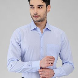 Raymond Men Contemporary Spread Collar Checked Cotton Formal Shirt-image-48