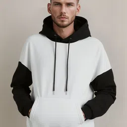 Moda Rapido Men Black & White Cotton Blend Colourblocked Sweatshirt-picture-47