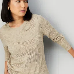 max Women Self Design Round Neck Cotton Top-image-91