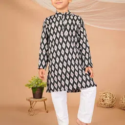 FabJunior Boys Multi Pure Cotton Kurta Sets-picture-8