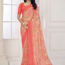 LeeliPeeri Designer Floral Pure Chiffon Designer Saree-image-60