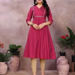 Rangita Embroidered V-Neck Anarkali Kurta-56