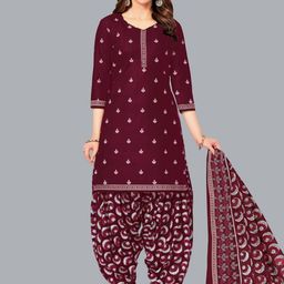 shree jeenmata collection Floral Printed Pure Cotton Unstitched Dress Material-image-92