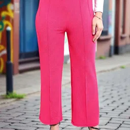 CORSICA Women Pink Relaxed Fit Polyester Regular Trousers-picture-19