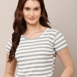 Moda Rapido Women's Cotton Striped Crop Top-image-76