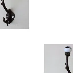 IndianShelf Black & Blue 2 Pieces Ceramic Floral Wall Hangings Hooks-7