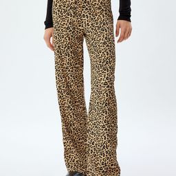 Koton Women Animal Printed High-Rise Trousers-image-90