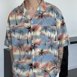 KPOP Men Original Floral Printed Casual Shirt-picture-14
