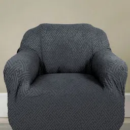 Stylista Grey Polyester Sofa Cover With Arms-picture-5
