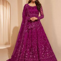 A TO Z CART Embroidered Net Gown Maxi Dress-image-22