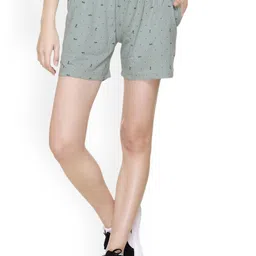 ELPIDA Women Conversational Printed High-Rise Shorts-image-3