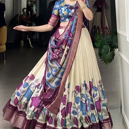 Aika Printed Ready to Wear Lehenga & Unstitched Blouse With Dupatta image 3