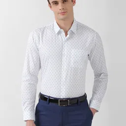 Peter England Men Geometric Printed Spread Collar Cotton Casual Shirt-image-48