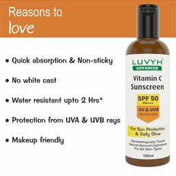 LUVYH Set Of 2 Vitamin C Daily Glow Sunscreen With SPF 50 - 100 ml Each image 3